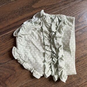 Posh Peanut Baby Girl Ruffle Bum Bloomers Sage Green Polka Dot 3-6 Months